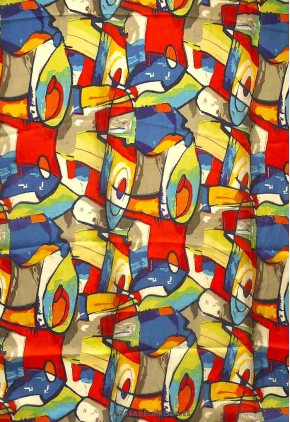Pañuelo arte contemporáneo de seda multicolor